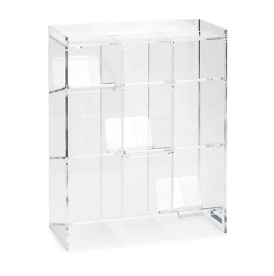 Marketlab Acrylic Tube Dispenser for LabWall, 9-Compartment, 12 x 5.5 x 16 in