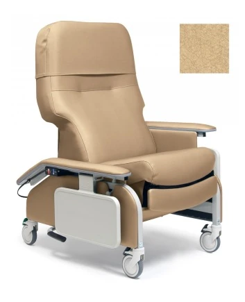 Lumex Deluxe Clinical Care Medical Recliner, 350 lb Capacity, Drop Arms, Gypsum, Each