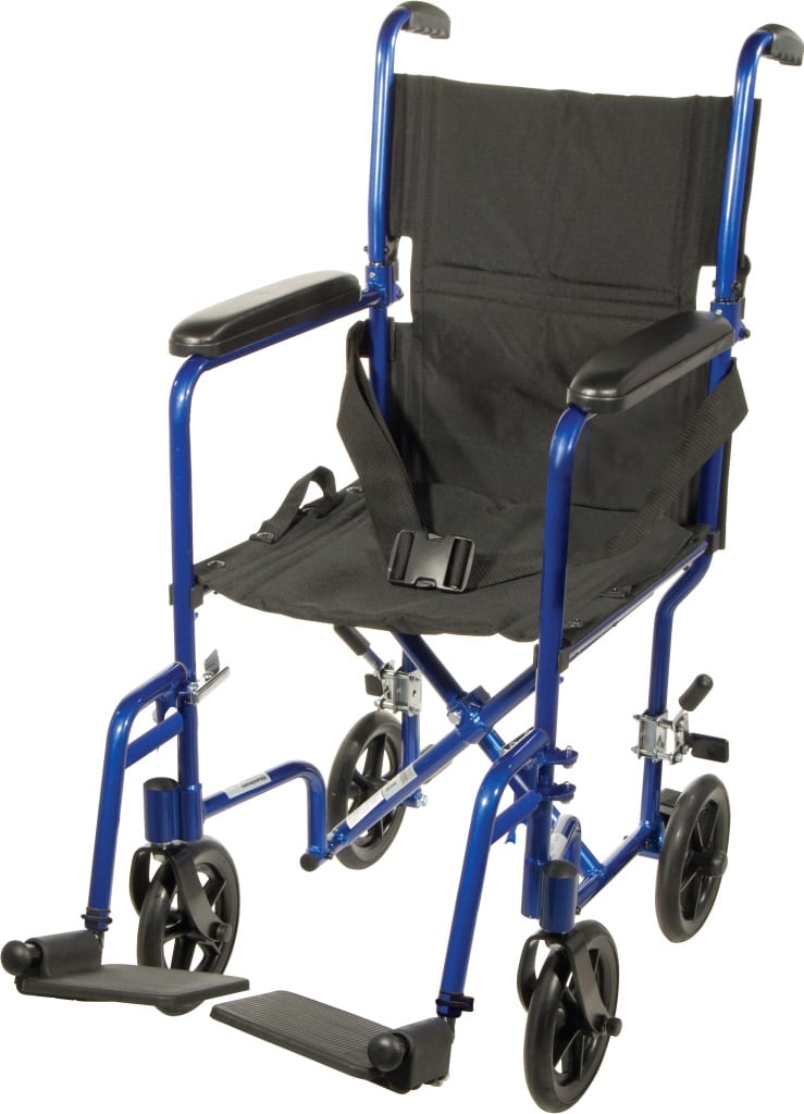 Drive Medical Designs Transport Wheelchair, 19" x 16" Seat, Aluminum Frame
