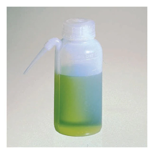 Nalgene Unitary Wash Bottle, LDPE, Clear, 250mL, Screw Cap with One-Piece Tubulation, 4/Pack