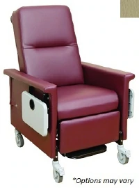 Champion 54 Series Patient Recliner with Table and Cup Holder, Natural