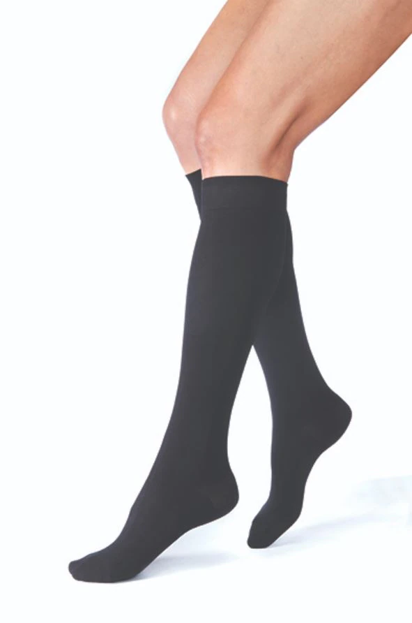 BSN Medical Relief Compression Socks, Knee High, Closed Toe, Medium, Black, 20-30 mmHg