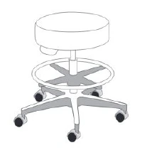 Brewer Century Series Exam Stool, 5-Leg, Locking Casters, Sand, 250 lb Capacity, Model 384