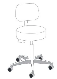 Brewer Century Series Exam Stool with Backrest, Locking Casters, Sand, 250 lb Capacity, Model 384