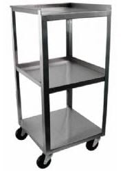 Ideal Medical 3-Shelf Utility Cart, 14" x 14" x 30", Chrome/Steel