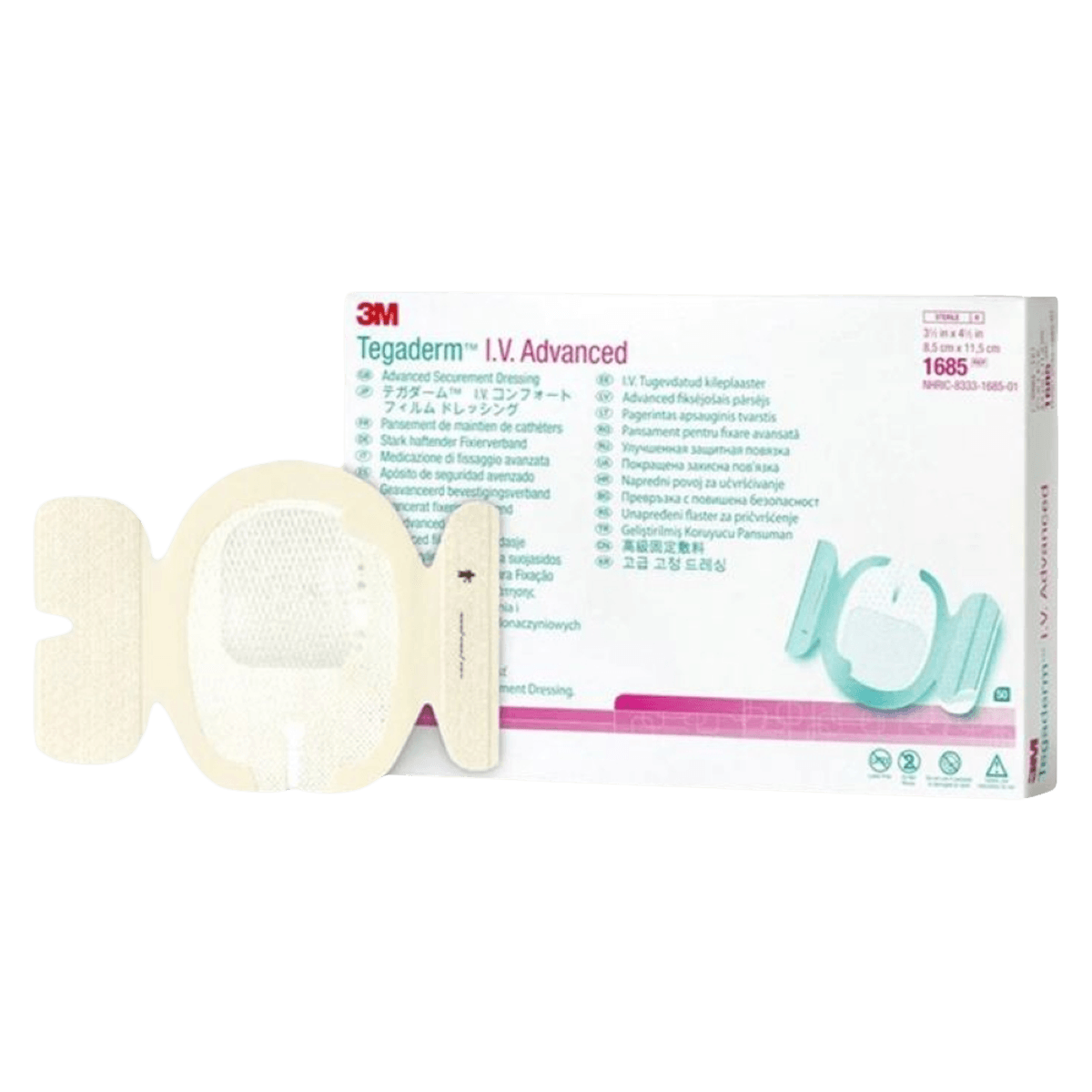 Tegaderm IV Advanced Dressing, 3-1/2" x 4-1/2", Sterile, Transparent, Latex-Free