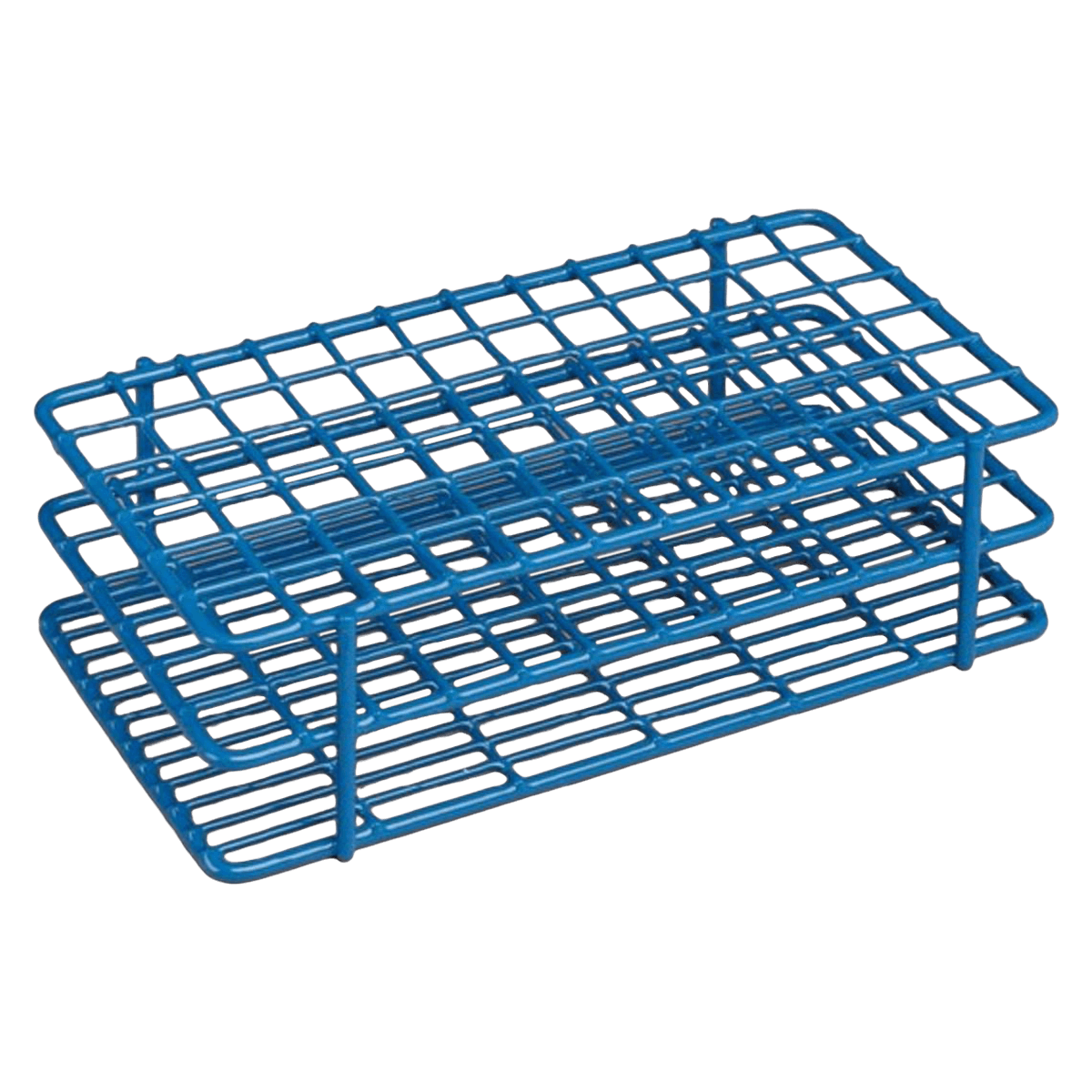 Bel-Art Poxygrid Test Tube Rack, Epoxy-Coated Steel, 16mm, 150-Place, Blue, 12 x 8-1/4 x 2-1/2 in