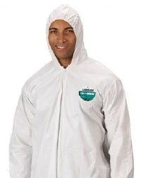 Lakeland MicroMax Disposable Protective Coverall, Large, White, Elastic Wrist and Ankle, 25/Case