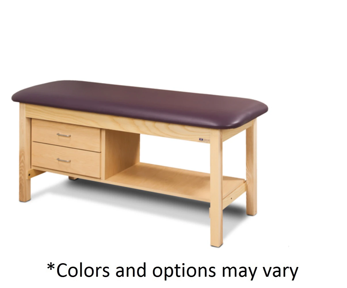 Clinton Industries Classic Series Flat Top Treatment Table with Tier Drawer, 400 lb Capacity
