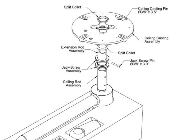 Bovie Medical Ceiling Rod Assembly for Exam Light