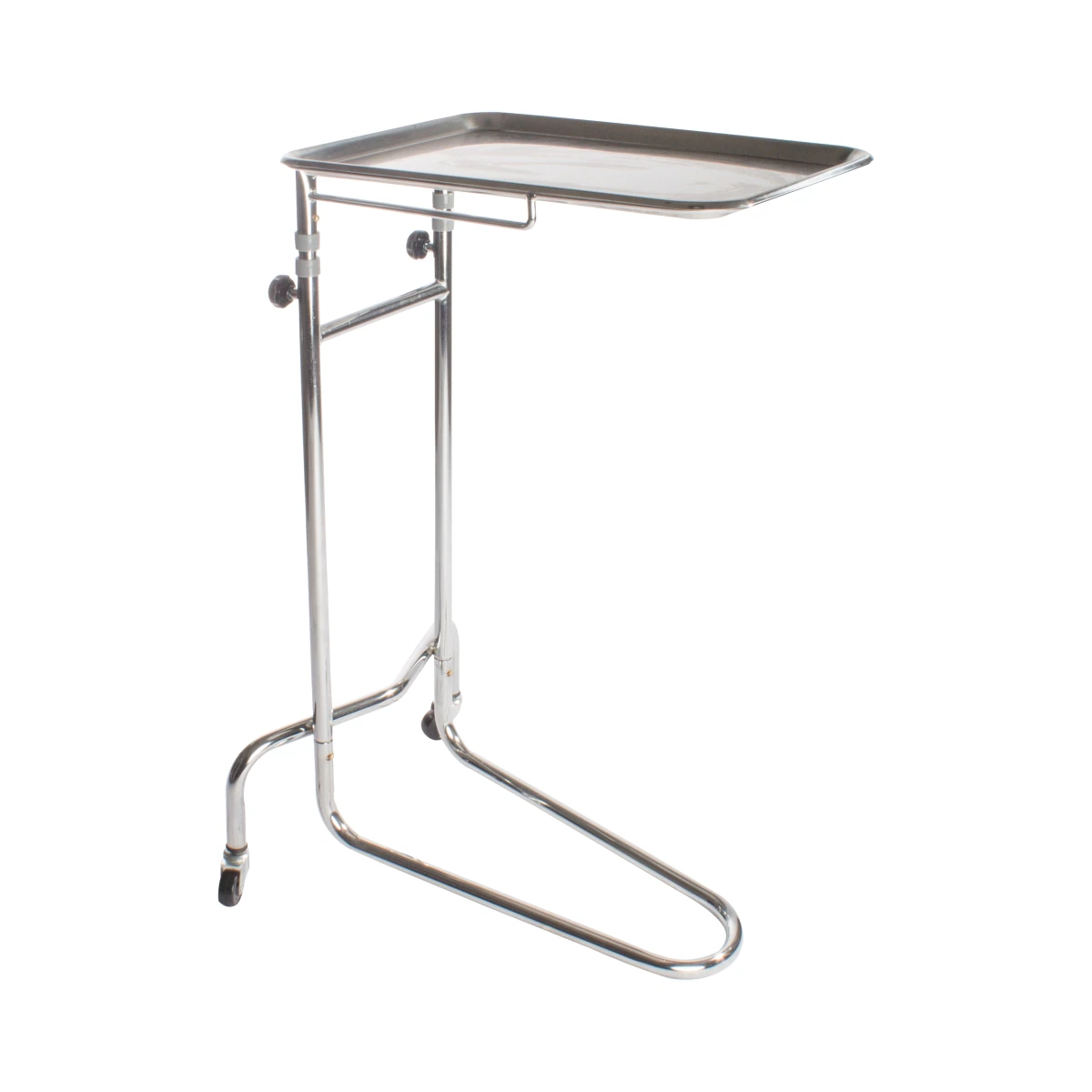 Dukal Mayo Stand, 16-3/4" x 21-1/2" Stainless Steel Instrument Table with 2 Front Casters
