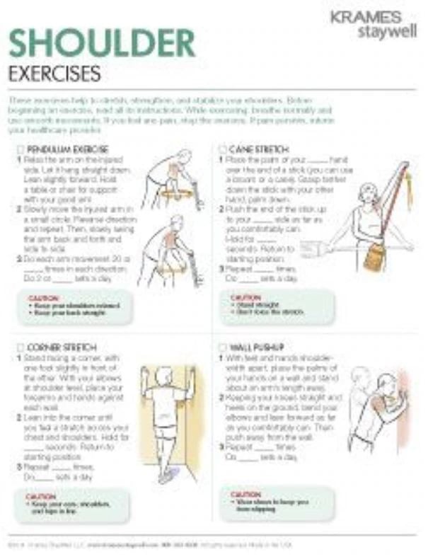 Krames Communications Shoulder Exercises Educational Brochure, English, 8" x 11", Each