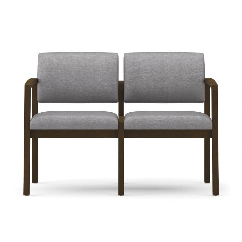 Lesro Lenox Guest Sofa, Cobblestone, Wood Finish, REN92001