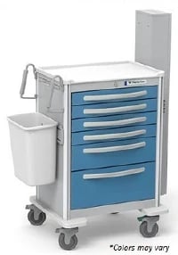 Waterloo Healthcare Emergency Cart, 6 Drawer, Aluminum