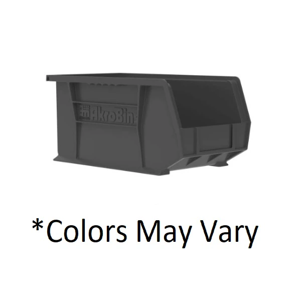 Akro-Mils AkroBins Storage Bin, Black Polymer, with Label Holder, 10-3/4 x 8-1/4 x 7 inches, 6/Case
