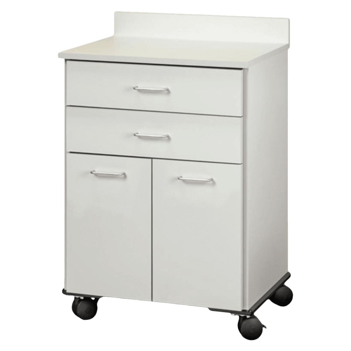 Clinton Industries Mobile Treatment Cabinet, Laminate, 2 Drawers/2 Doors