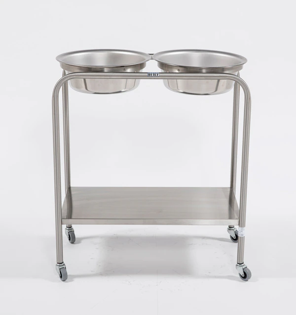 Blickman Industries Double Basin Stand, Stainless Steel, H-Brace
