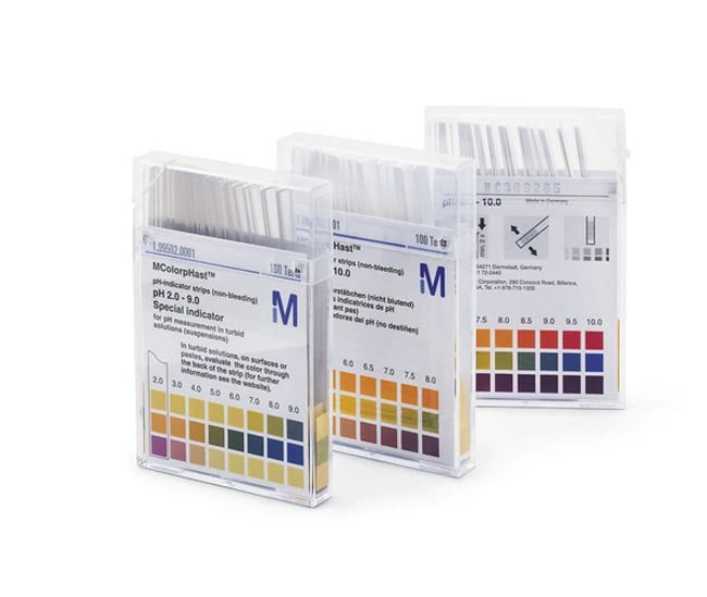 ColorpHast pH Test Strips, pH 0-14, 100 Strips per Bottle