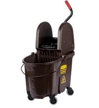 Rubbermaid Commercial WaveBrake 2.0 Bucket/Wringer Combo, Down-Press, 35 qt, Steel Handle, 1 Each