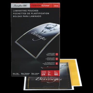 ACCO Brands Repositionable Laminating Pouches, Business Card Size, 8 mil, 10/Pack