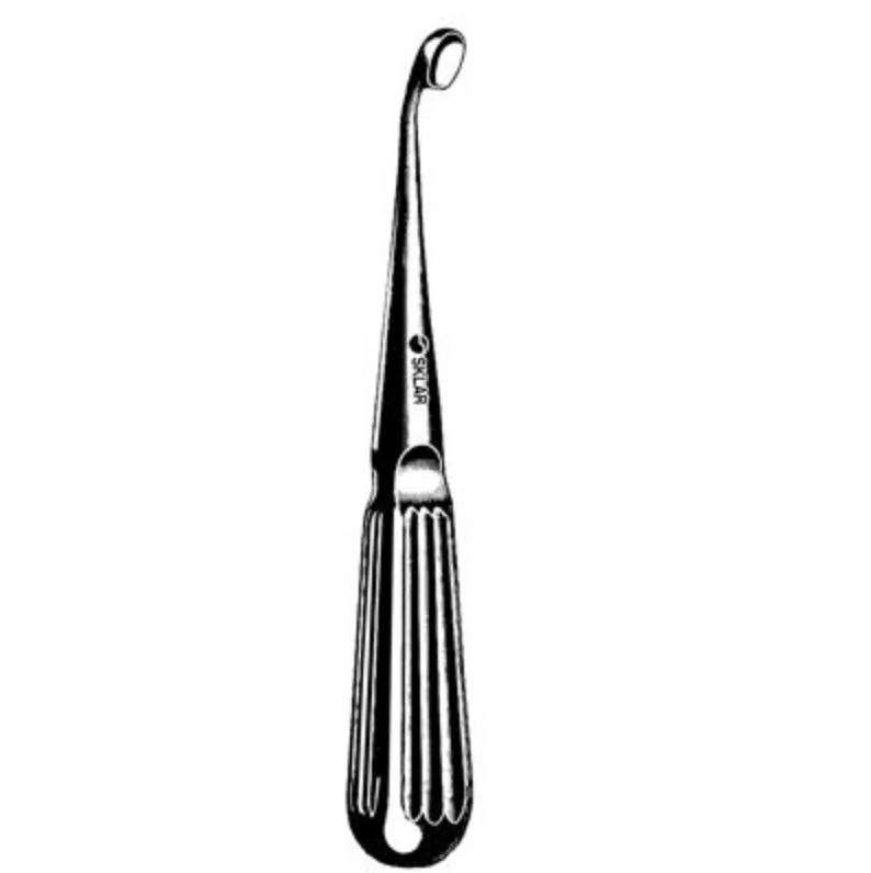 Sklar Bruns Bone Curette, Oval #1, Angled, 9" Stainless Steel, Non-Sterile, Reusable