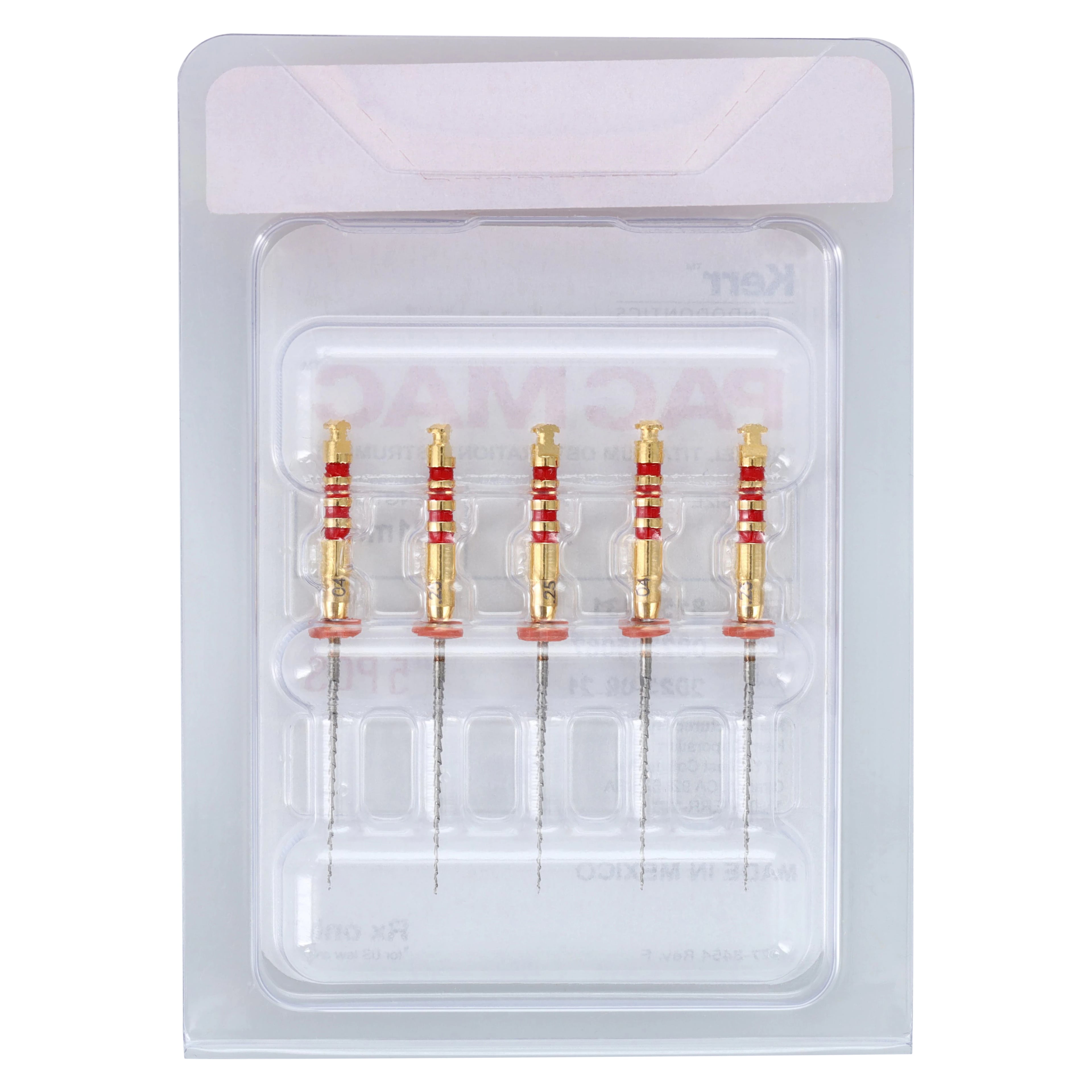 Kerr PacMac Microseal Gutta-Percha Condensers, #25, .04 Taper, 21 mm, Red, 5/Pk, 815-7131