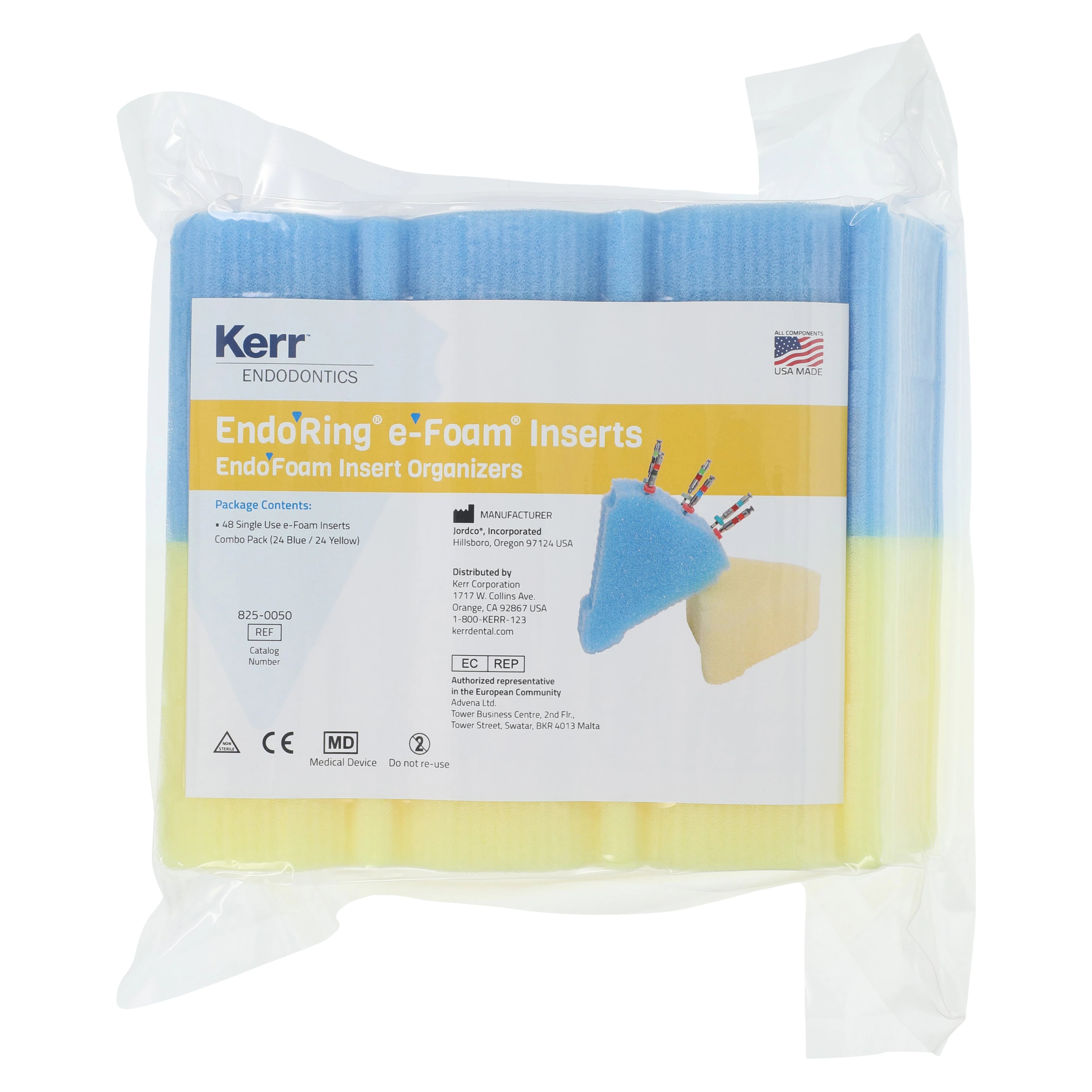 EndoRing Foam Inserts, Blue/Yellow, 48/Pk, 825-0050