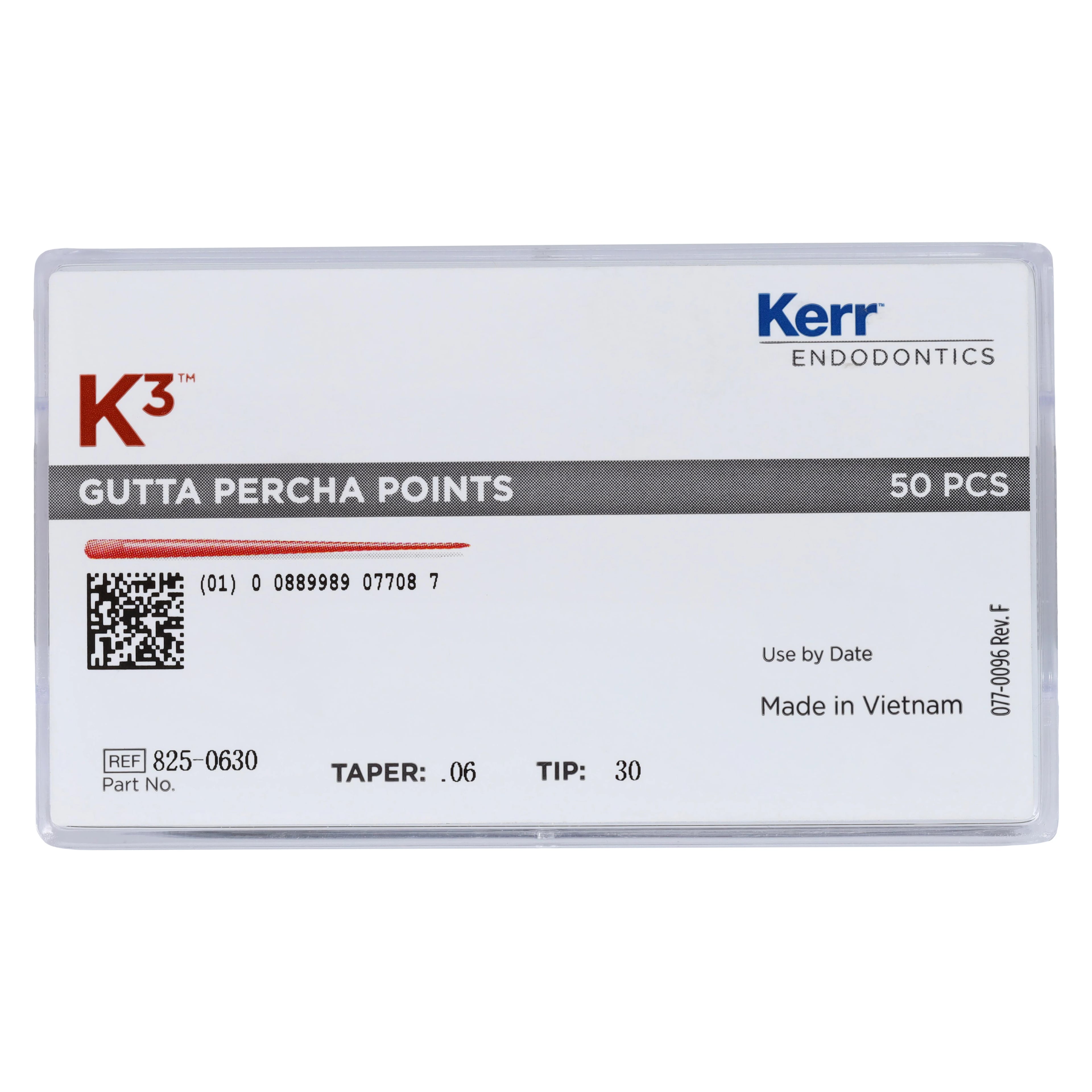 K3/K3XF Gutta Percha Points, 0.06 Taper, Size #30, Blue, 50/Pk, 825-0630
