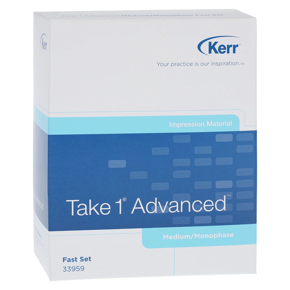 Take 1 Advanced VPS Impression Material, Cartridge Refill, Medium/Monophase Body, Fast Set, Light Blue, 2 x 50 ml Cartridges with 6 Mixing Tips, 33959