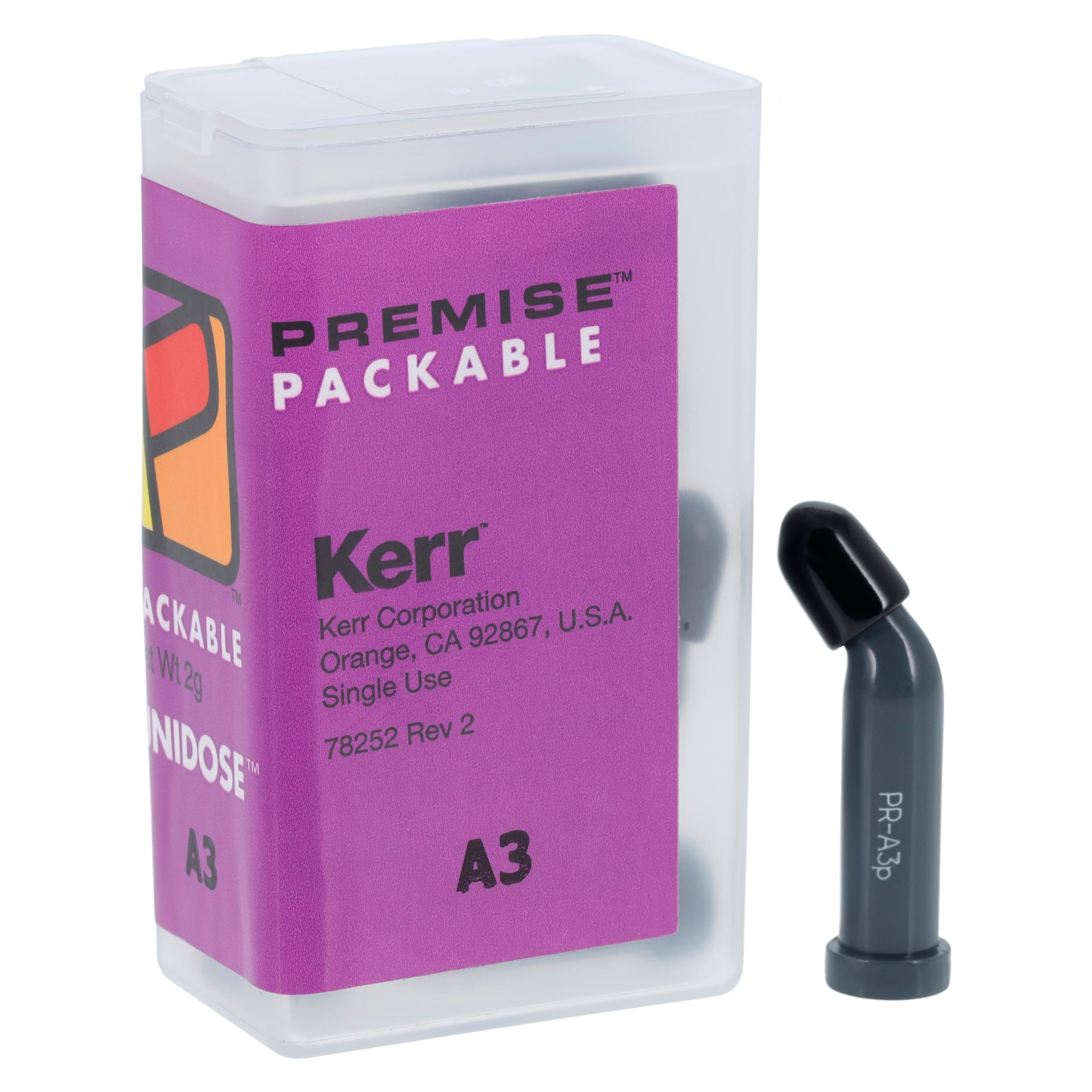 Premise Universal Nanofilled Composite, Packable, Shade A3, Unidose Refill, 0.2 g per Tip, 20 Tips/Box, Kerr #32680