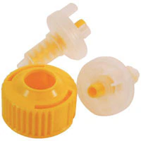 Kerr Dynamic Mixing Tips for Volume, Yellow, 50/Pkg with 2 Bayonet Rings, 34746