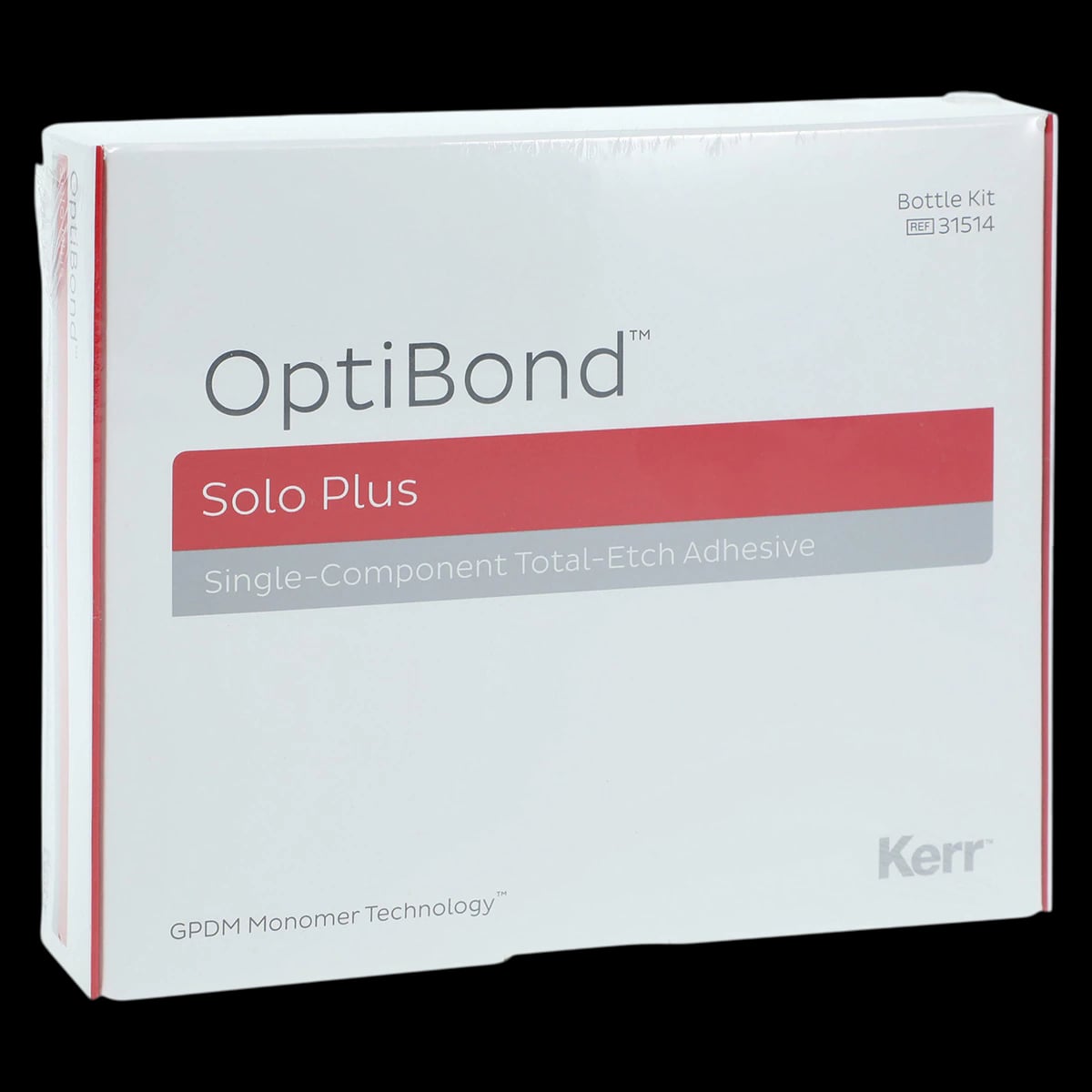 Kerr OptiBond Solo Plus Total-Etch Adhesive Bottle Kit, 2 x 5 mL Bottles, 3 g Gel Etchant Syringe, 20 Tips, 25 Mixing Wells, 100 Applicator Tips, #31514