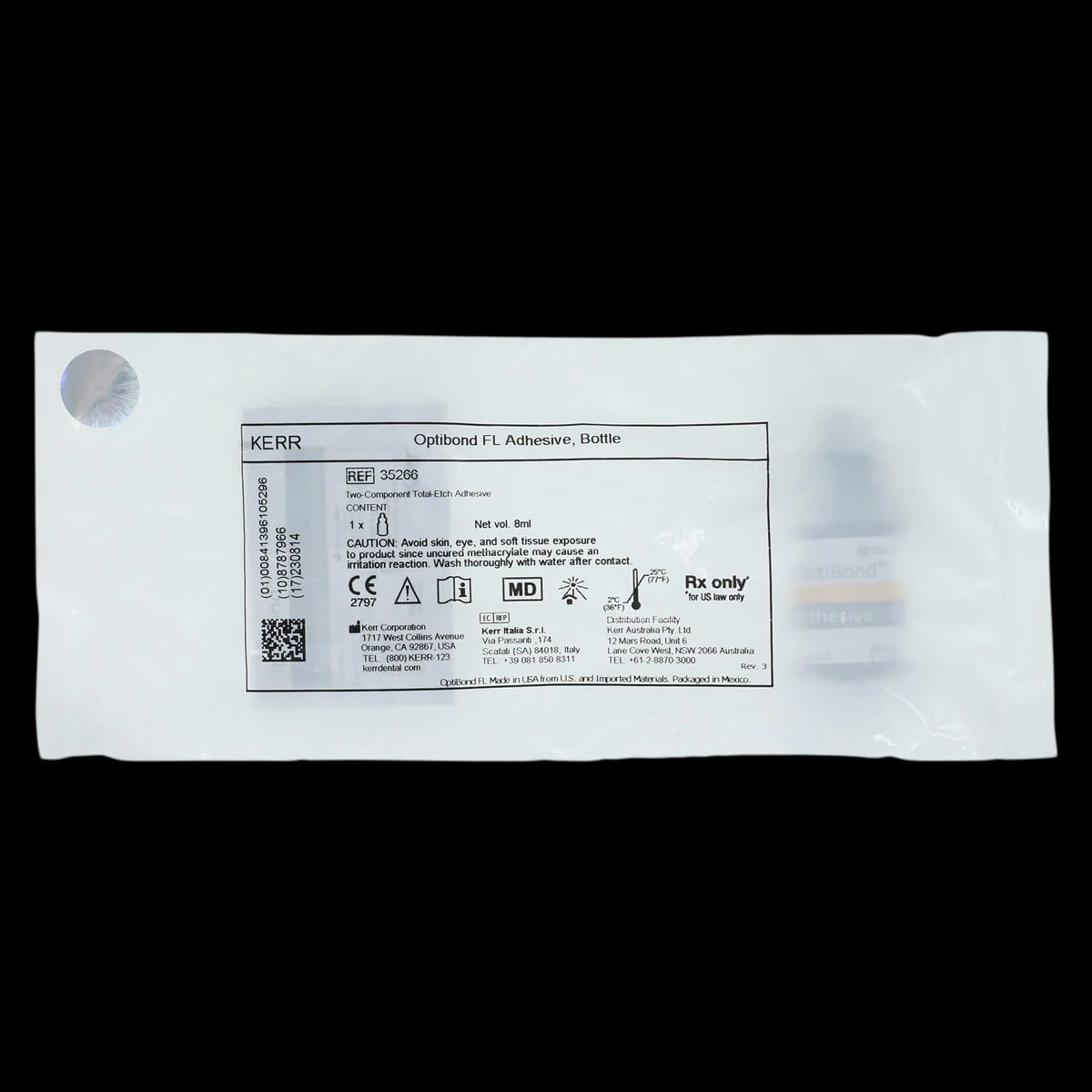 OptiBond FL Adhesive Refill, Bottle #2, Light-Cure, Total-Etch, 8 mL, 1/Pk, 35266
