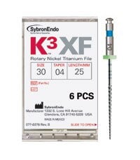 K3XF NiTi Rotary File, #45, .04 Taper, 25 mm, White, 6/Pk, 823-4455