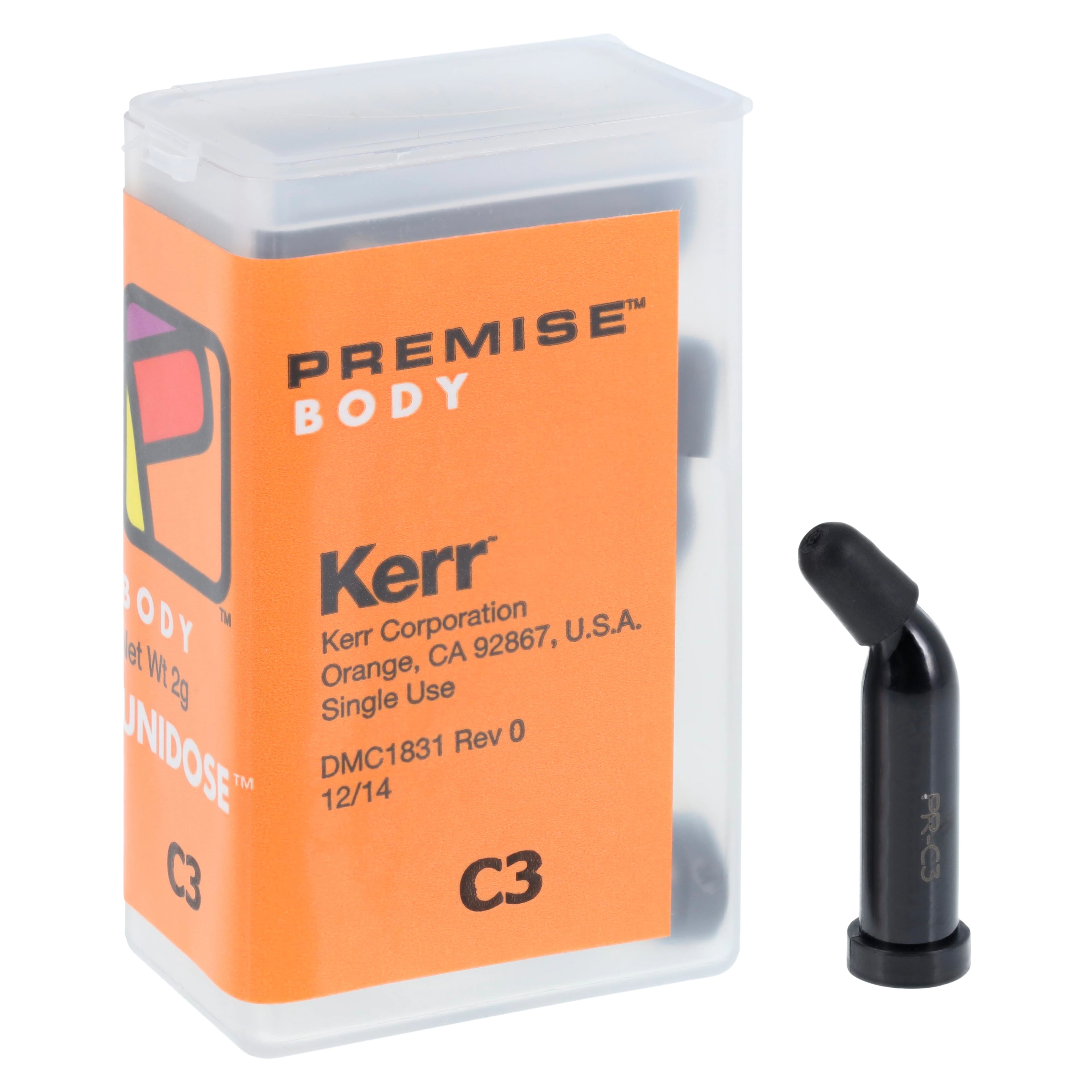Kerr Premise Universal Nanofilled Composite, Body Shade C3, 0.2 g Unidose Tips, 20/Pk, 32661