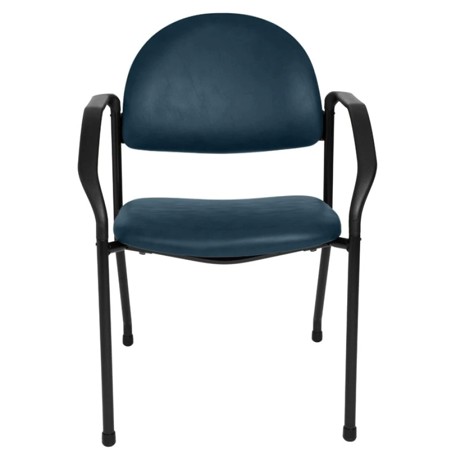 Brewer Chair Side with Arms, Steel Frame, Deep Sapphire, Each