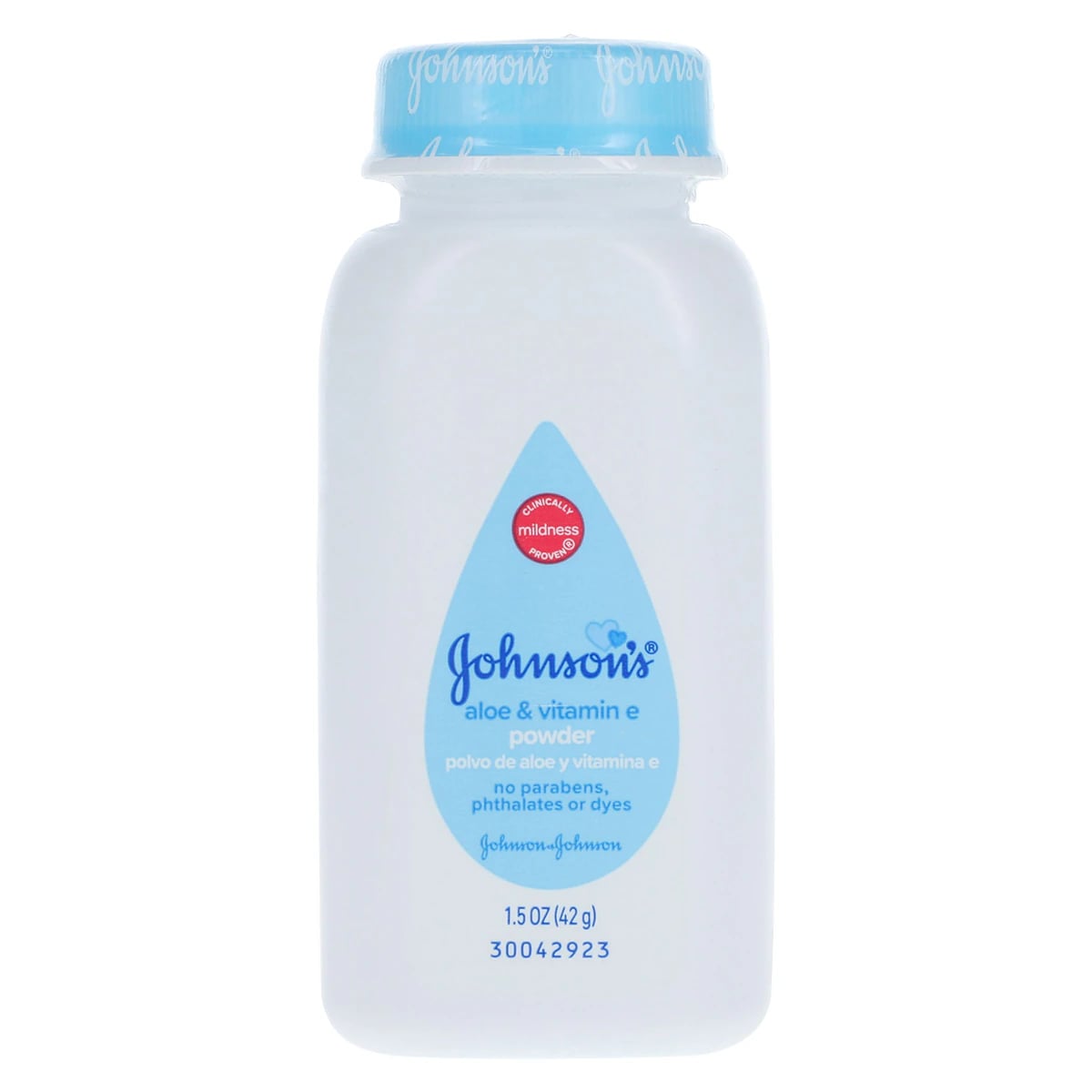 Johnson's Baby Powder, Cornstarch with Aloe & Vitamin E, Hypoallergenic, 1.5 oz Bottle