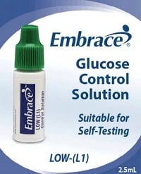 Embrace Blood Glucose Level 1 Control Solution, 2.5 mL, Bionostics