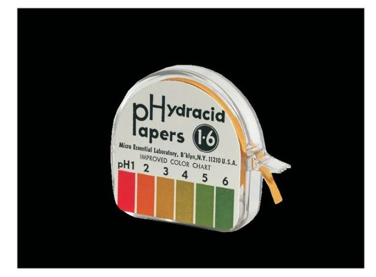Hydrion pH Test Strip 1-6 Range with Color Chart, Each