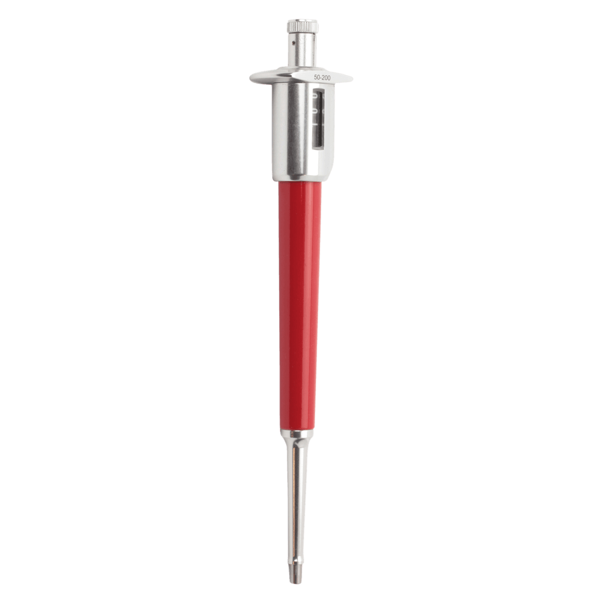 MLA Digital Adjustable Volume Pipette, 50-200 µL, 1 µL Increments, Red, Each