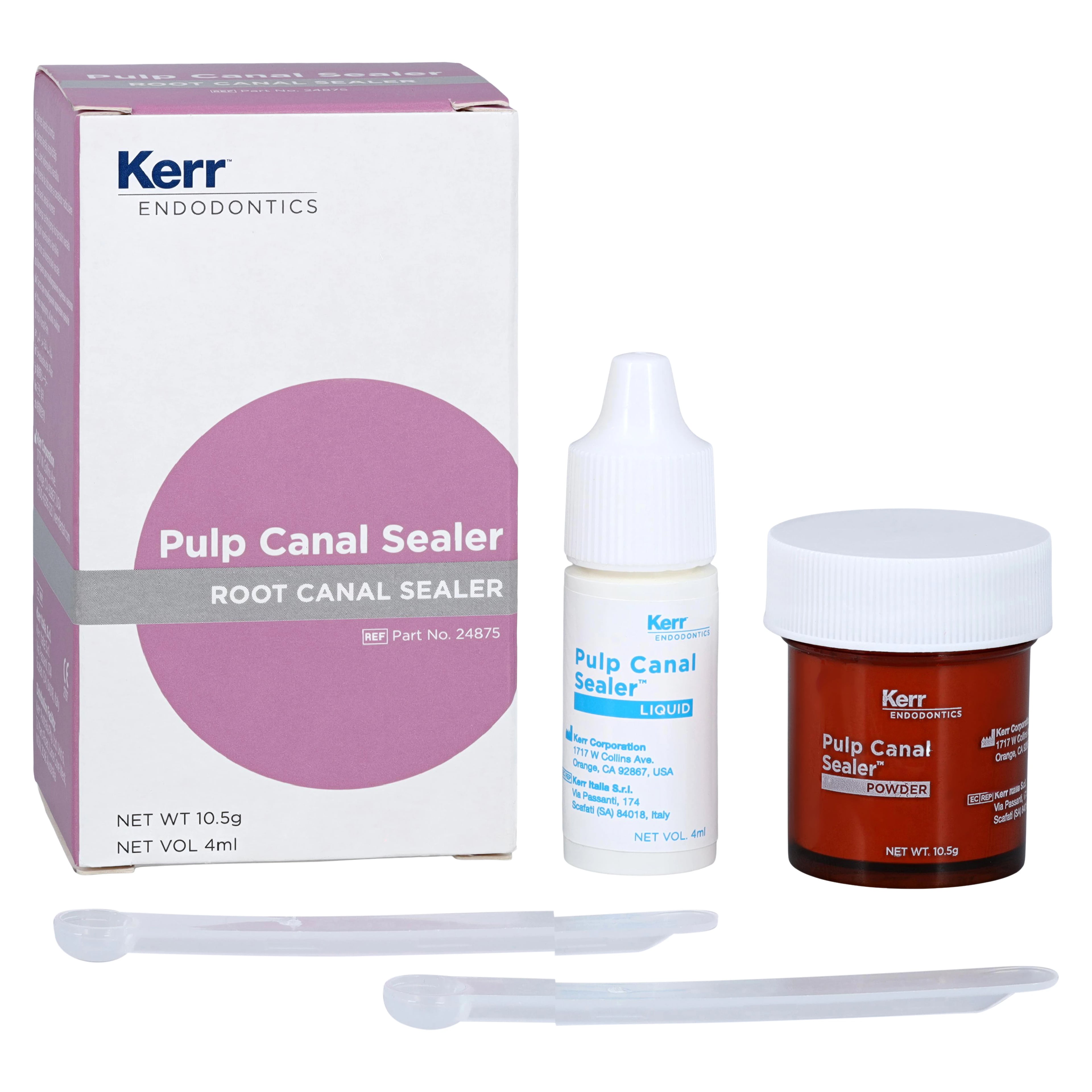 Kerr Pulp Canal Sealer Standard Kit, Zinc Oxide Eugenol Root Canal Sealer, Powder & Liquid, 10.5 g Powder + 4 ml Liquid, 1 Kit, #24875