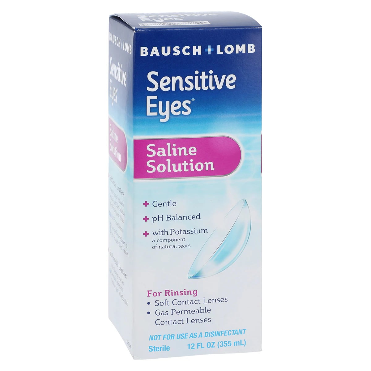 Bausch Sensitive Eyes Plus Contact Lens Solution, 12 oz/Bottle