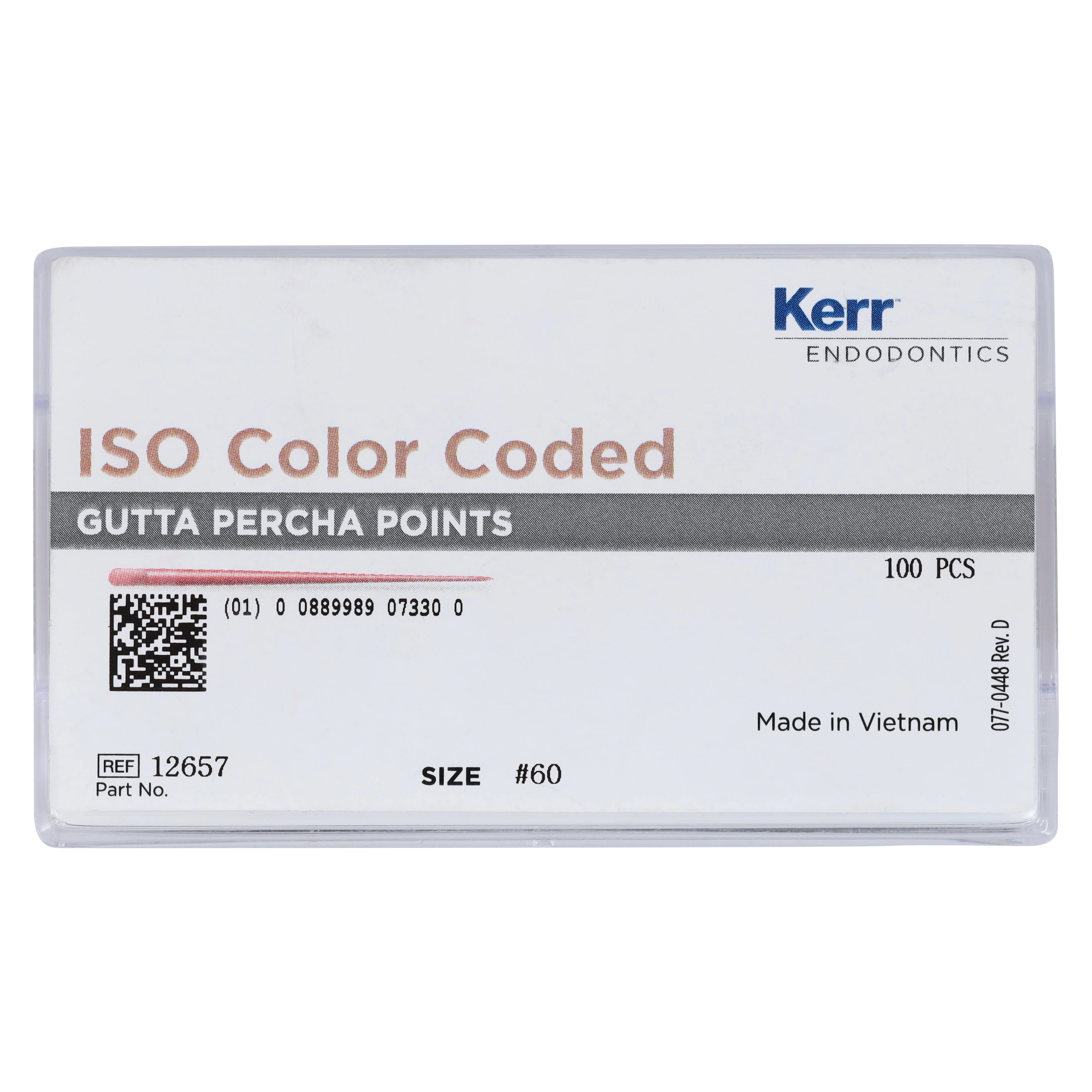 Kerr Standardized Gutta Percha Points, Size #60 (ISO Blue), 100/Box, #12657