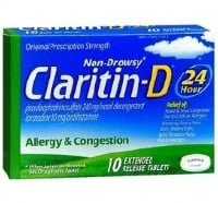 Claritin-D Allergy Tablets, 10mg/240mg, 10/Box