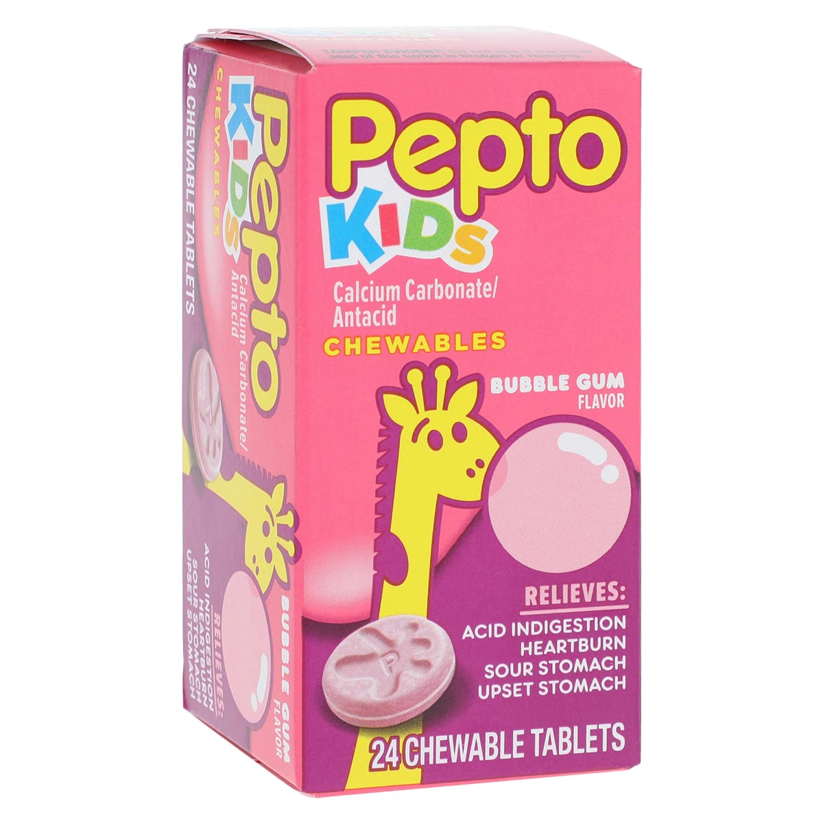 Pepto-Bismol Children's Chewable Tablets, 400mg, Bubble Gum Flavor, 24/Bottle