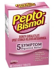 Pepto-Bismol Original Chewable Tablets, 262mg, 48/Box