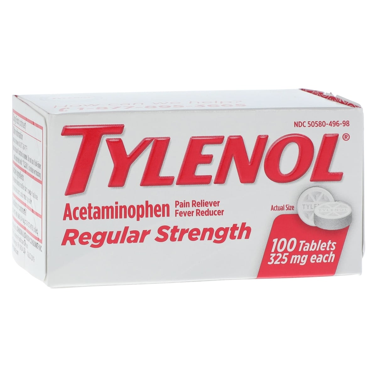 Tylenol Regular Strength Tablets, 325mg, Acetaminophen, 100/Bottle