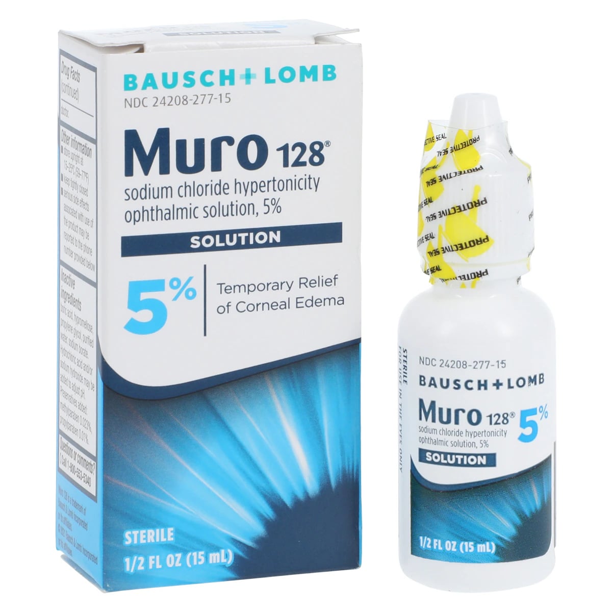 Muro 128 Ophthalmic Solution, Sodium Chloride 5%, 15 mL Bottle