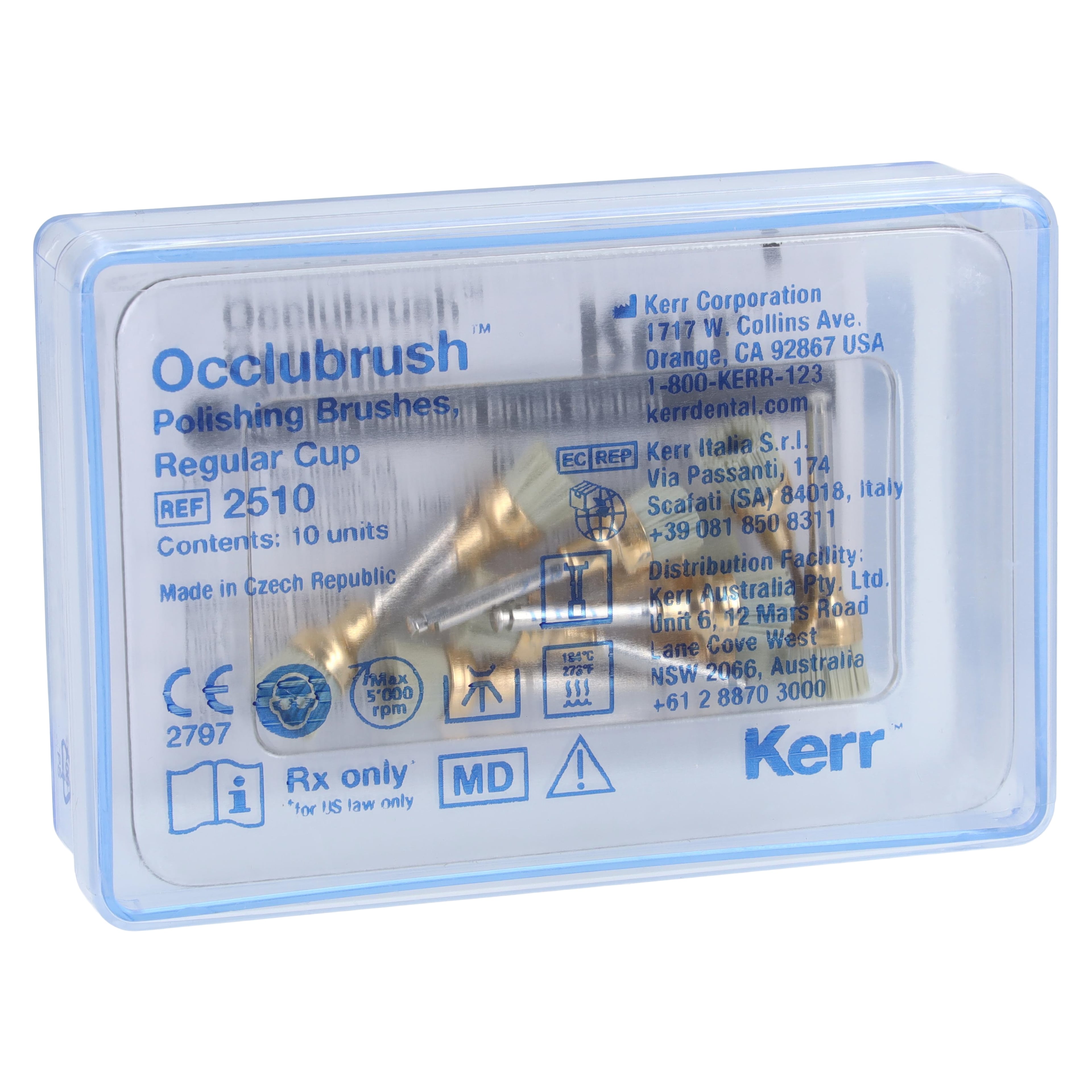 Kerr Occlubrush One-Step Polishing Brush Refills, Regular Cup, 10/Pkg, #2510