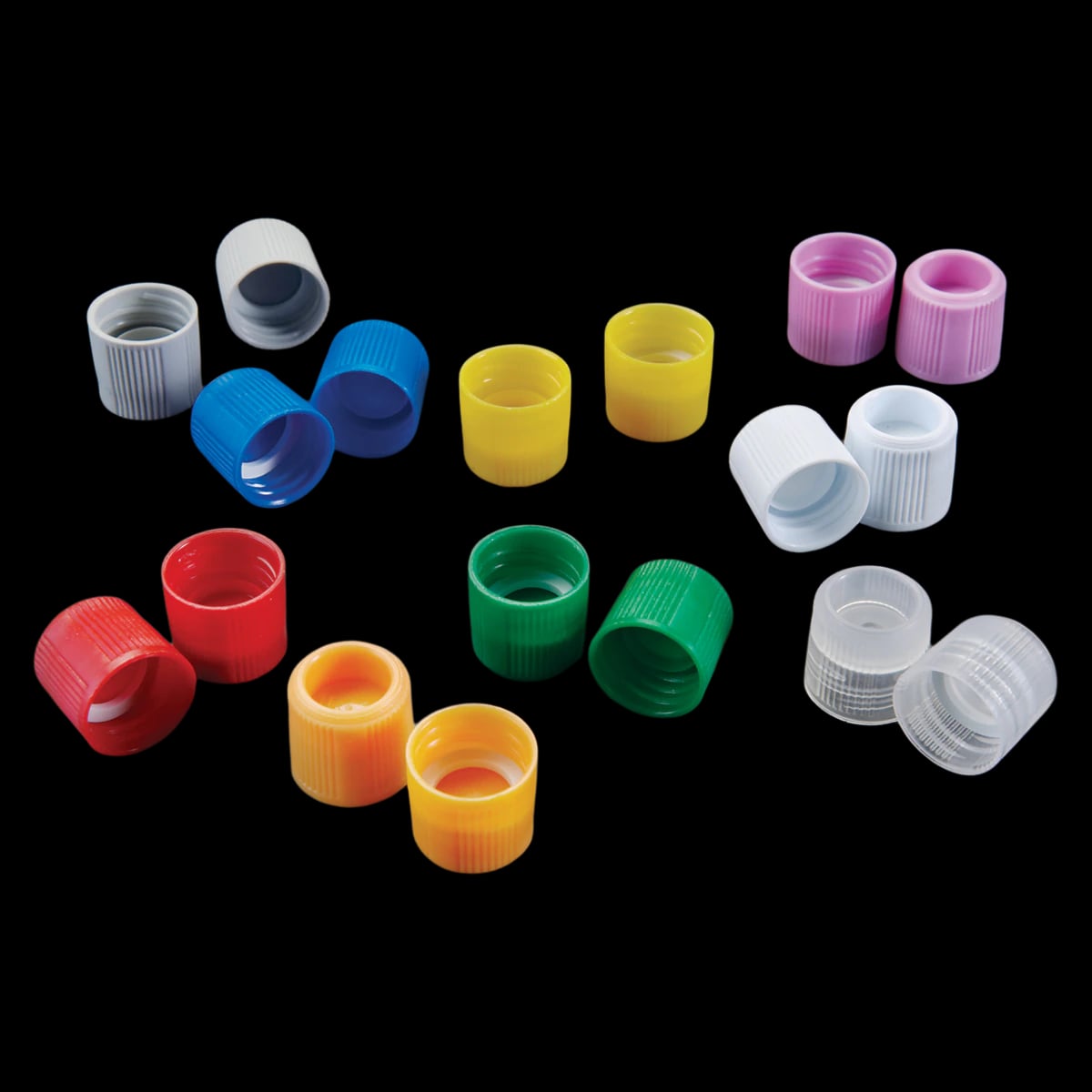 Simport Scientific Screw Cap for Sample Tubes, Polypropylene, Blue, with Silicone O-Ring, 1000/Case